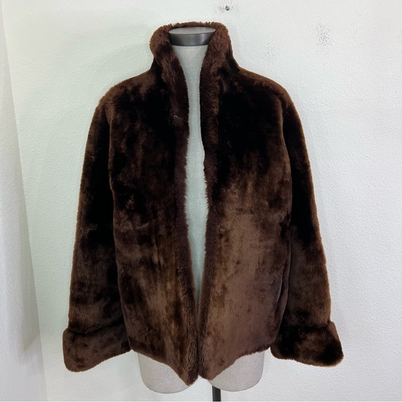 Vintage Jackets & Coats Vintage Brown Mouton Lamb Fur Coat Vintage